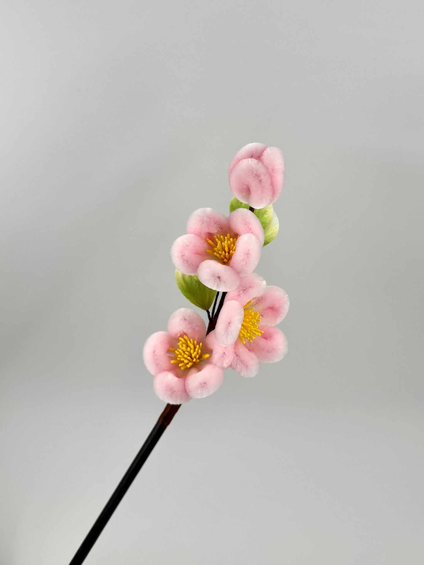 Silk Velvet Flower Hairpin - Pink Peach Blossom
