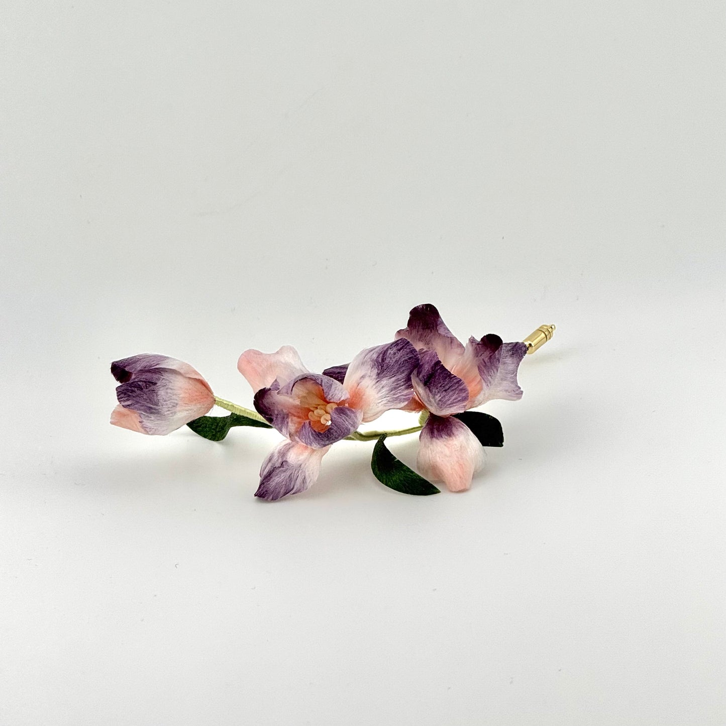 Silk Velvet Flower Brooch – Purple Iris