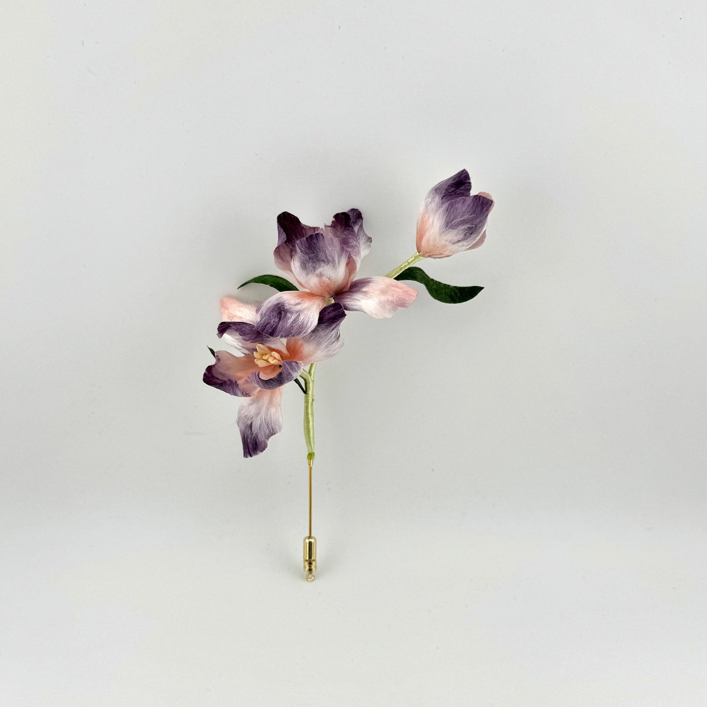 Silk Velvet Flower Brooch – Purple Iris