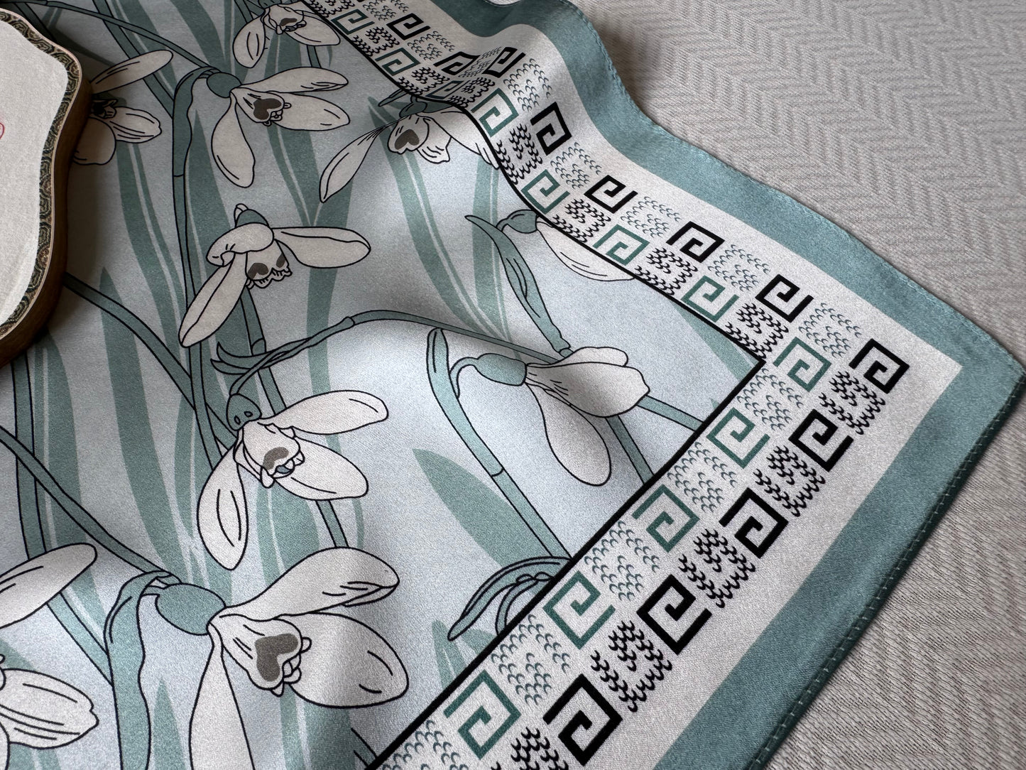 Chinese Orchids - Silk Scarf 66x65cm