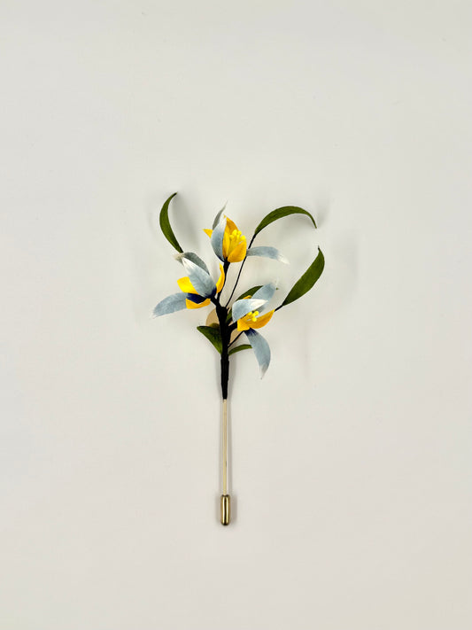 Silk Velvet Flower Brooch - Orchids