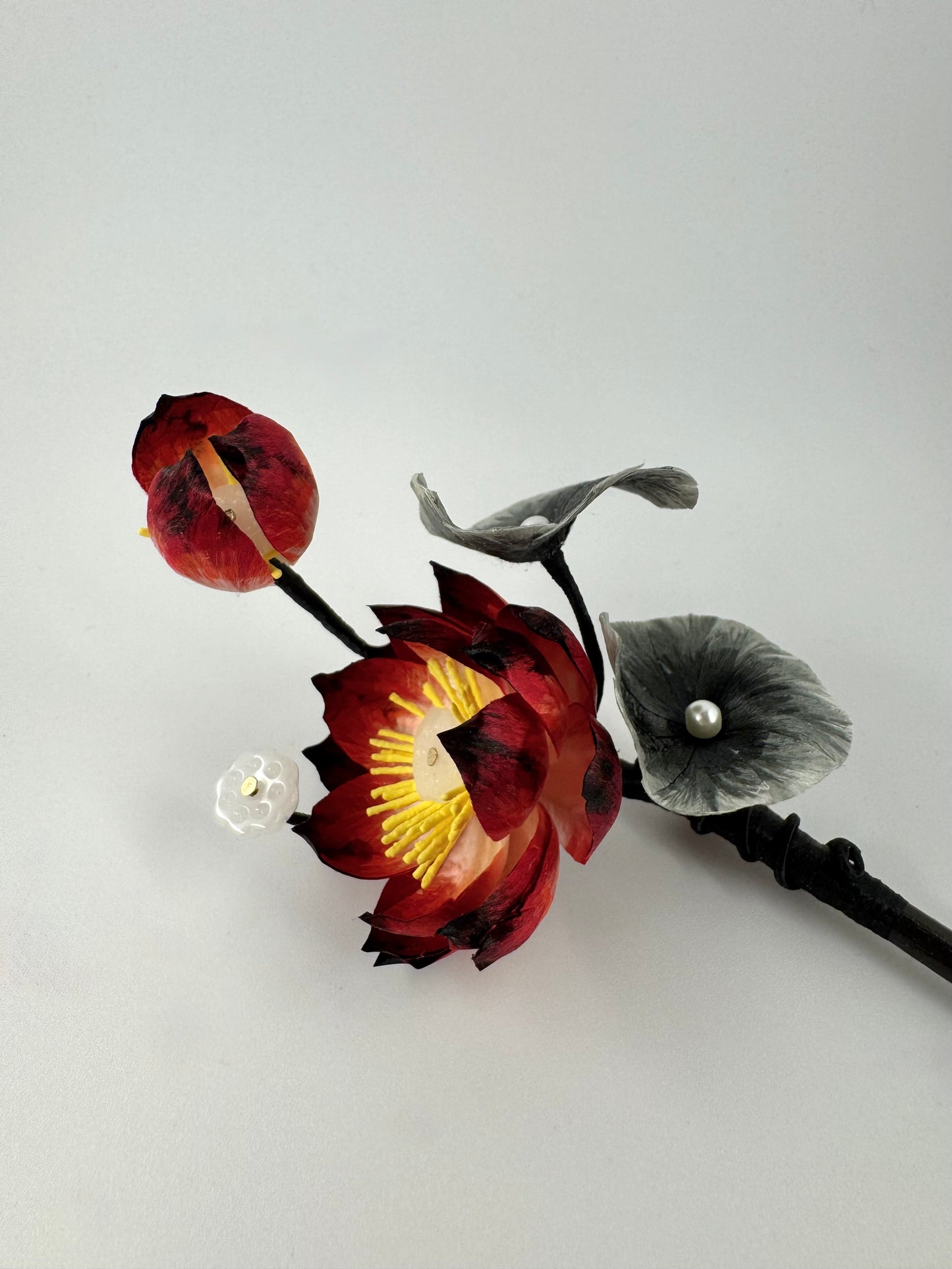 Silk Velvet Flower Hairpin - Lotus