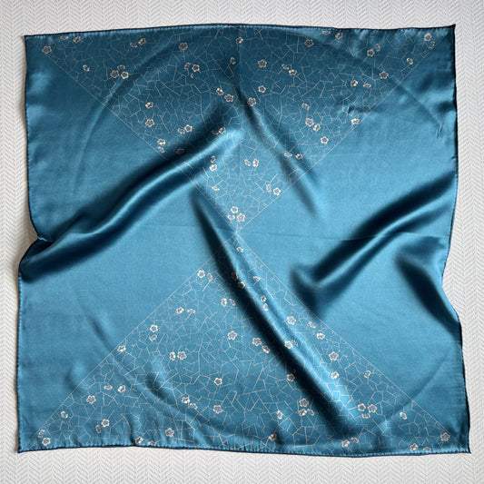 Winter Bloom - Silk Scarf 63x63cm
