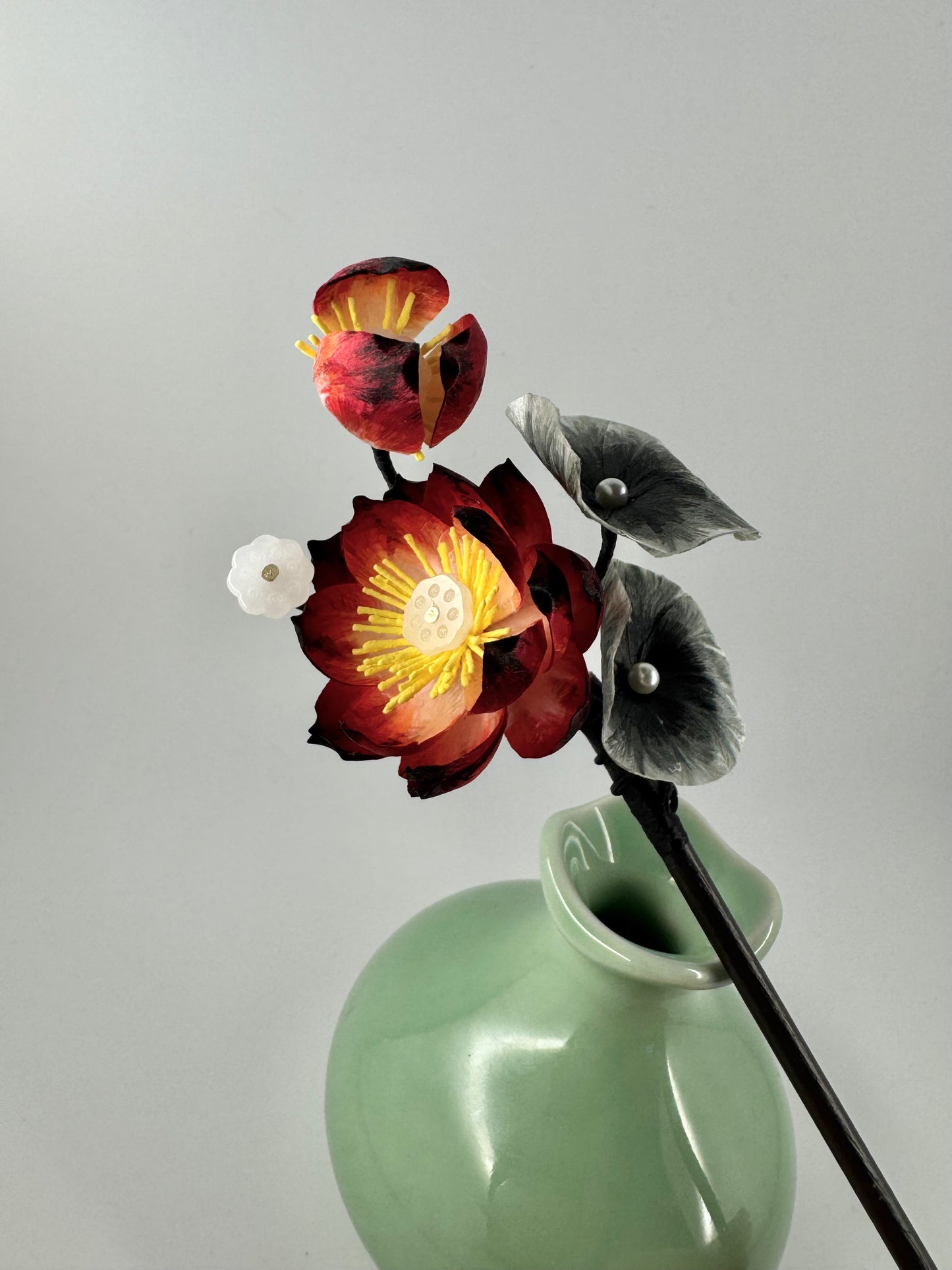 Silk Velvet Flower Hairpin - Lotus